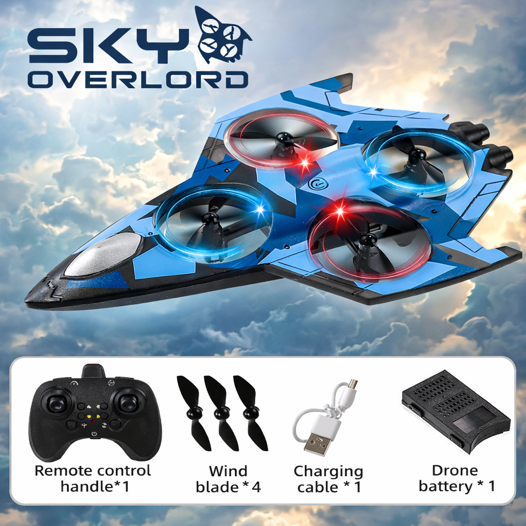 Радіокерований квадродрон SKY OVERLORD з 4 пропелерами та LED-підсвіткою