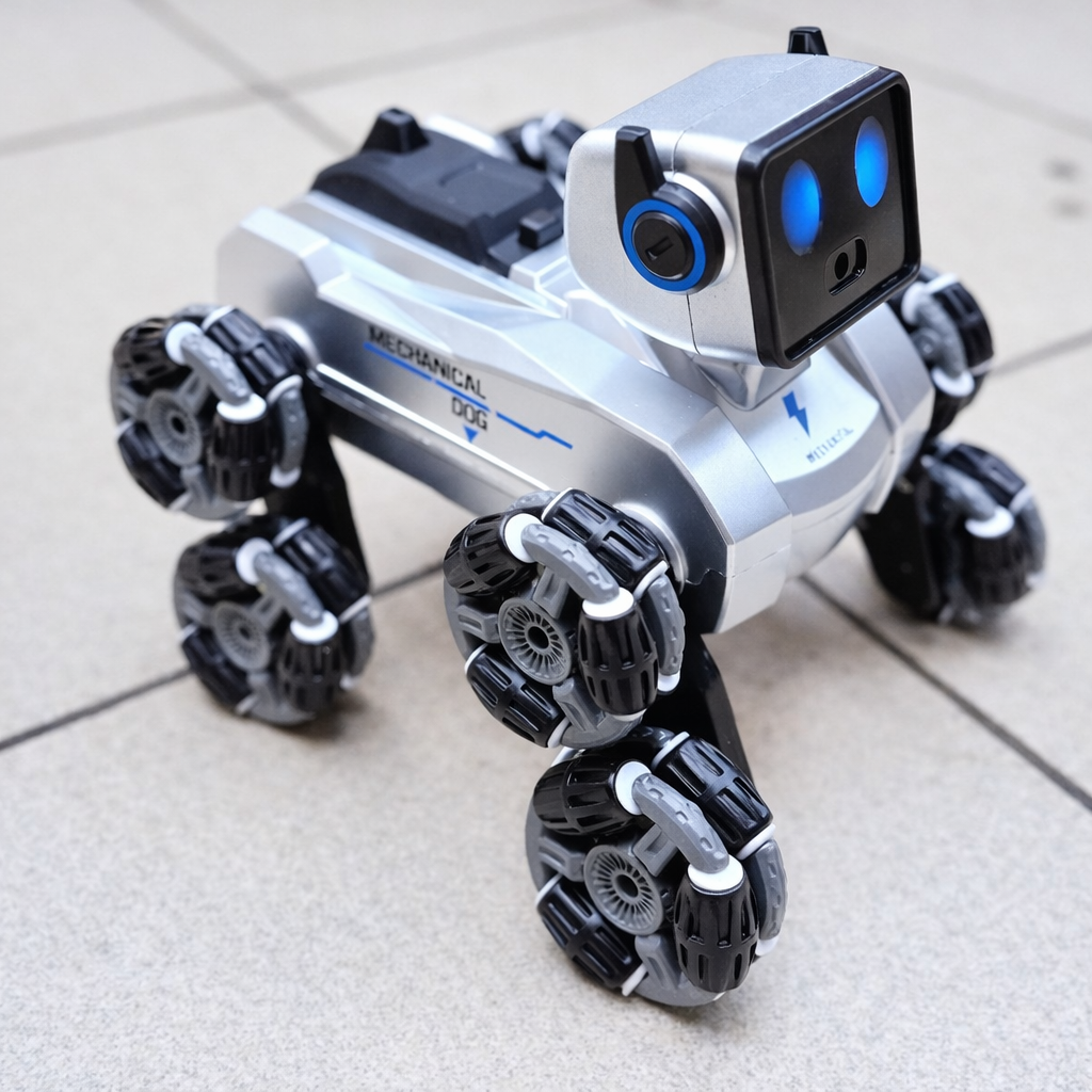 Робот-собака Stunt Robot Dog H29-1 на радіокеруванні з LED-підсвіткою та 8 колесами Mecanum