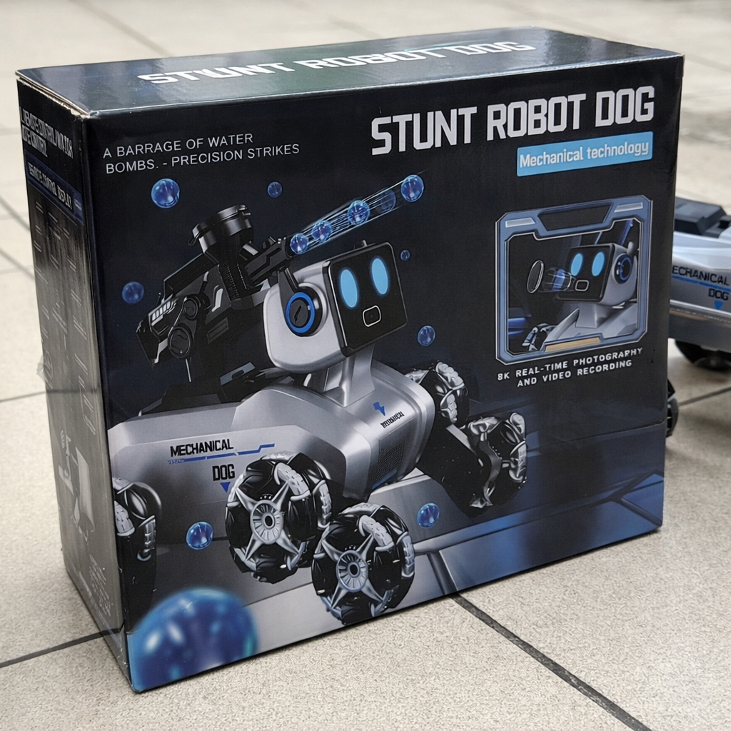 Робот-собака Stunt Robot Dog H29-1 на радіокеруванні з LED-підсвіткою та 8 колесами Mecanum