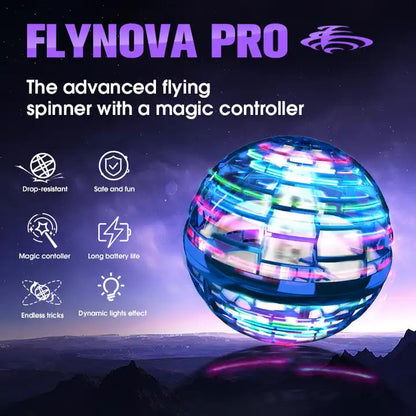 Літаюча куля спіннер, що світиться FlyNova Pro Gyrosphere іграшка м'яч бумеранг, іграшка літаюча куля